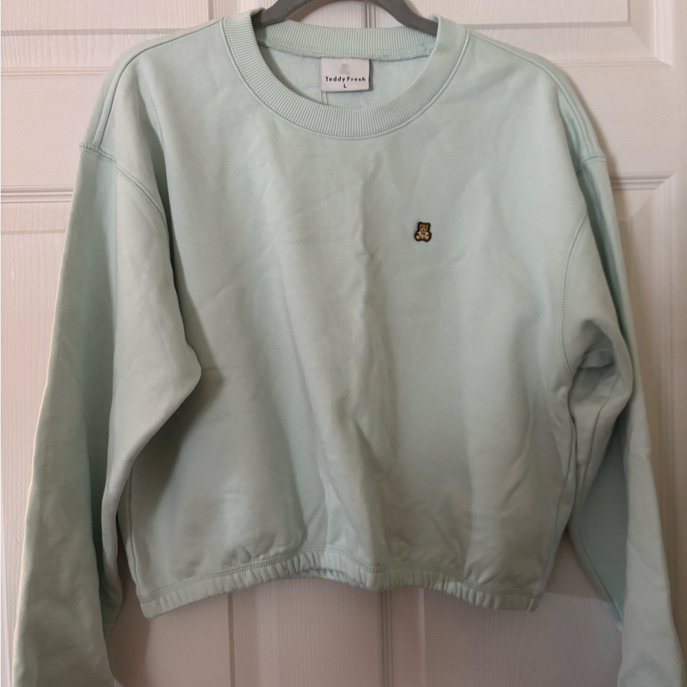 Teddy Fresh Mint Green Women's crop sweatshirt